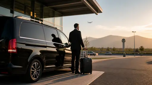 Private transfer vehicle for airport pickup